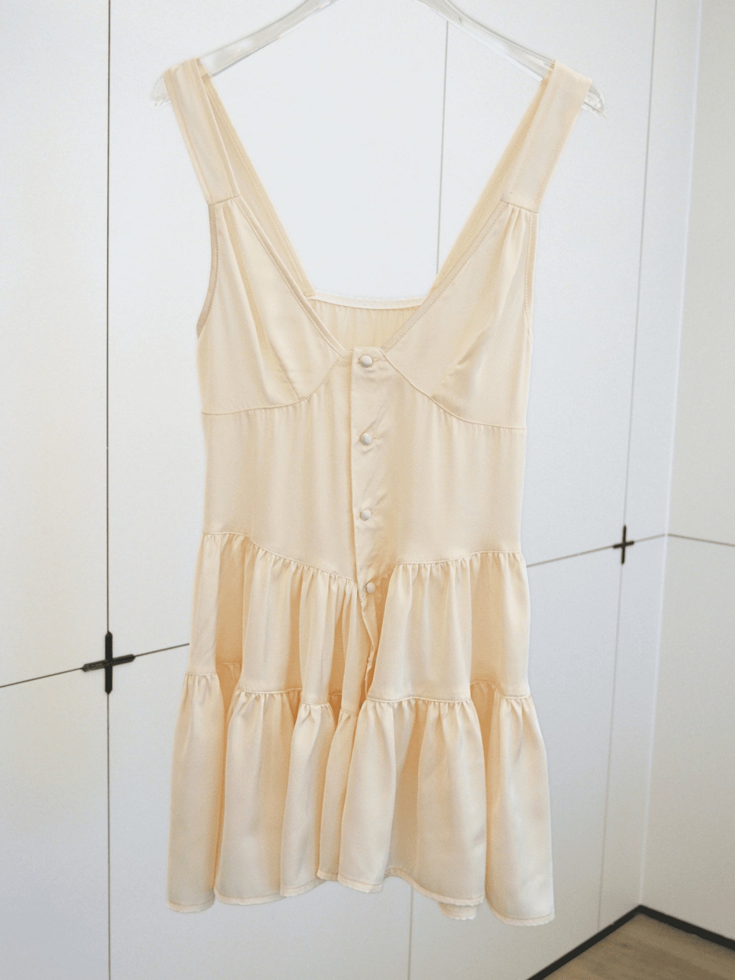 Cream Satin Slip Dress