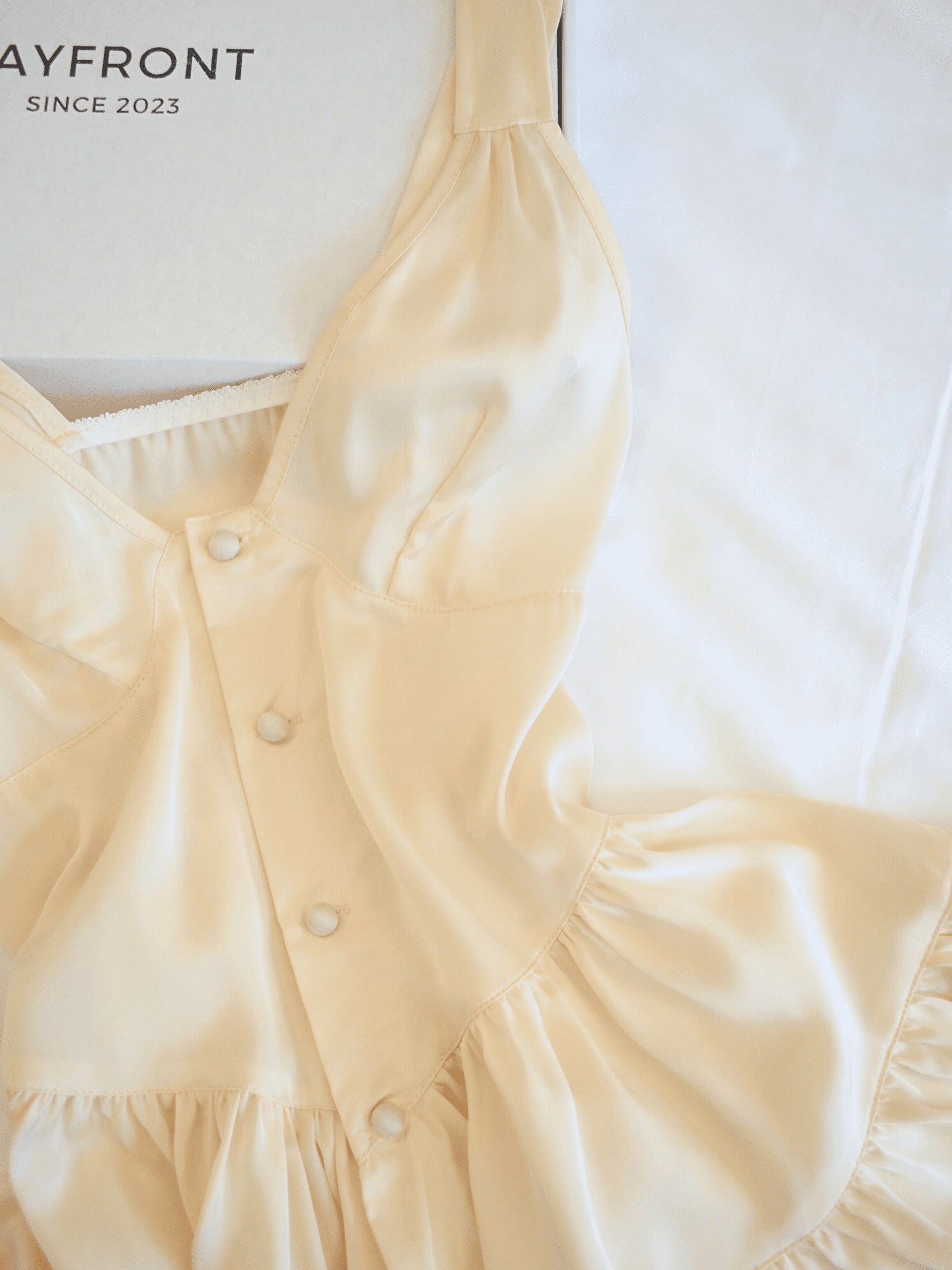 Cream Satin Slip Dress
