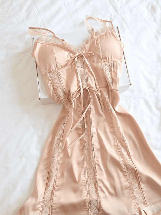 Pink Lace Slip Dress